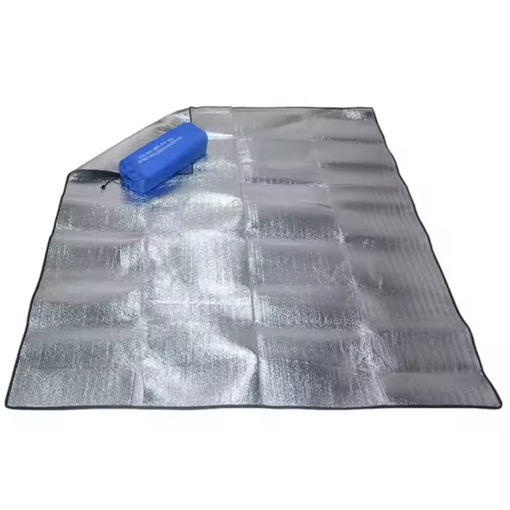 Equipo de dos caras de papel de aluminio a prueba de polvo impermeable resistente a la humedad estera de Picnic para dormir para acampar al aire libre senderismo - 1
