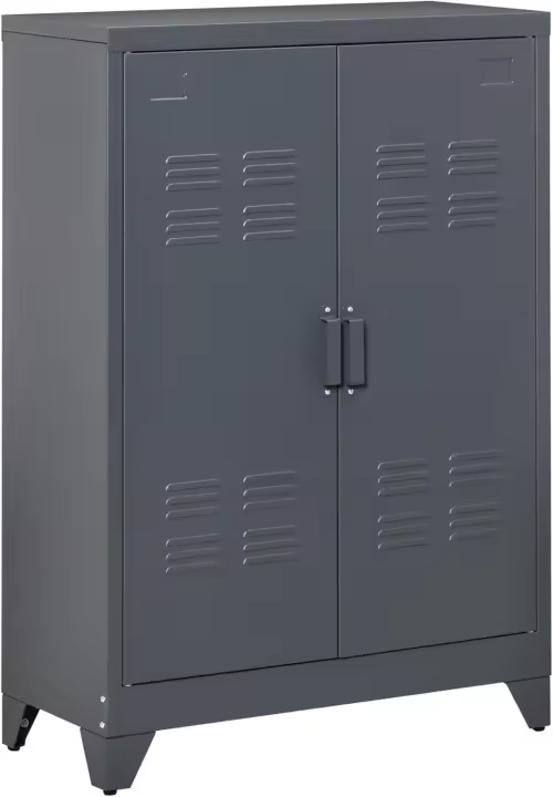 Armario de Almacenamiento Metálico Doble Puerta Ajustable para Oficina, Salón, Dormitorio - 1