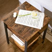 Mesita de Noche Mesa Auxiliar con Cajón y Estante 40 x 40 x 55 cm Para Dormitorio, Salón - details 4