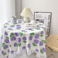 Mantel con estampado Retro wer, cubierta de comedor INS, mantel de escritorio de comedor con borde de encaje, manteles para fiestas y banquetes - details 3