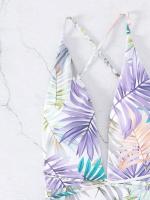 Vigoashely Sexy con cuello en V profundo para mujer, de una pieza con cinturón hueco cruzado y diseño sin espalda, Monokini, traje de baño de verano 2025 - details 4