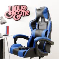 Silla de Gaming Azul y Negra, Silla Ergonómica de Oficina con Respaldo Regulable de 90 °   un 120 ° , con reposacabezas, reposabrazos y soporte lumbar. Rotación omnidireccional de 360° ° - details 1