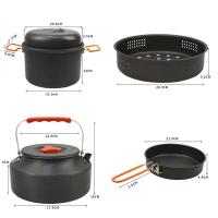 Sistema de cocina de aleación para acampar, olla, hervidor, vaporizador, conjunto combinado - details 3