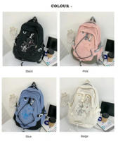 Mochilas de gran capacidad en rosa, bolso de diseñador de lujo para mujeres, mochilas escolares Oxford con cremallera, bolso de - details 0