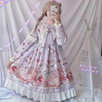 Lencería Lolita para mujer estilo Haruku japonés con volantes y mangas largas vestido de muñeca informal con cintura imperio talla - details 8