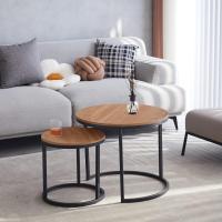 Conjunto de Mesa de Centro Redondo de Madera Tables de Café y Té-Claro - details 31