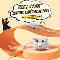 ATUBAN Automatic Cat Toys with Feather Wand , Interactive Cat Toys Mice for Indoor Cats/Kittens , Smart Sensing Mouse Cat Toys - details 2