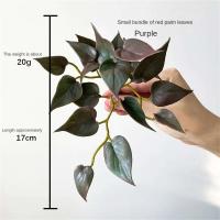 Mechones artificiales suaves, hojas de árboles tropicales de plantas verdes, hojas de hierba de la suerte para bonsái doméstico, nuevo - details 4