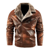 Abrigo de lana para hombre para mantener el calor, Tops con cuello extraíble a la moda, chaqueta de cuero con solapa sólida gruesa y holgada para exteriores, invierno - details 1