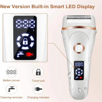Depiladora Mujer, 3 en 1 Depiladora Eléctrica Mujer, Depiladora Inalámbrica Wet & Dry para Todo el Cuerpo, USB Recargable 600mAh,Pantalla LCD, Afeitadora Eléctrica para Mujer, IPX6 - details 0