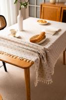 Mantel de lino y algodón Vintage, mantel con estampado Floral y borlas, cubierta de mesa lavable para comedor, picnic, decoración de mesa - details 13