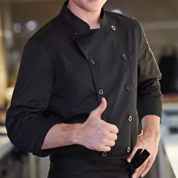 Uniformes de Chef profesional, chaqueta de cocina de manga larga personalizada, abrigo de cocinero para hombres y mujeres, logotipo impreso gratis, disfraces de Patissier, Tops - 1