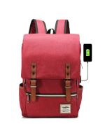 Mochila retro para ordenador portátil con puerto de carga USB, mochila de viaje impermeable para hombres y mujeres - details 48