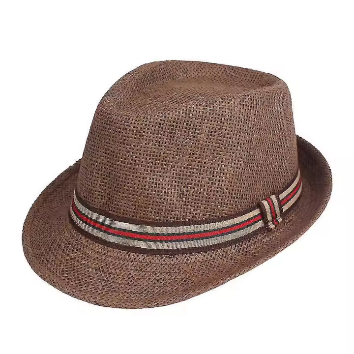 Sombrero de paja único para hombre, gorra panamá de ala ancha, sombrero de playa con protección UV - 1