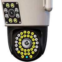 Cámara de Seguridad al Aire Libre de Doble Lente Visión Amplia, Detección Humana AI, Carcasa ABS, Adecuada para Cualquier E - details 0