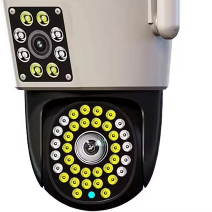 Cámara de Seguridad al Aire Libre de Doble Lente Visión Amplia, Detección Humana AI, Carcasa ABS, Adecuada para Cualquier E - 1