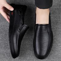 Zapatos de hombre hechos a mano, zapatos de cuero de negocios, mocasines con suela de goma, zapatos informales sin cordones para hombre, zapatos de trabajo y oficina, zapatos de vestir planos negros - details 8