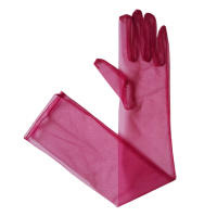 Bridal Mesh Tulle Gloves Elbow Length Transparent Sheer Gloves for Evening Party Dance Gloves - details 6