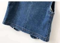 Chaleco casual de mezclilla retro con dos bolsillos para mujer. - details 4