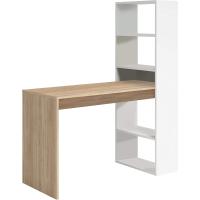 Escritorio con Estanteria Reversible, Mesa de Ordenador, Blanco Artik y Roble Canadiense, Modelo Duplo, Medidas: 120 cm (Ancho) x 53 cm (Fondo) x 144 cm (Alto) - details 7