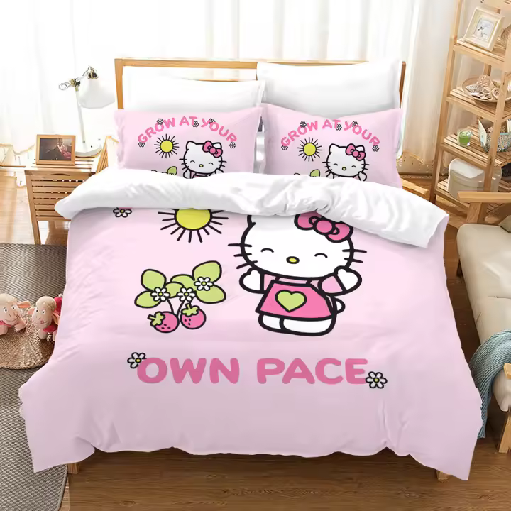 Cinnamoroll Juegos de cama Edredón Funda de cama Funda nórdica Funda de almohada Juegos de 2-3 piezas - 1