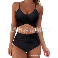 Bikini de dos piezas de cintura alta con estampado de leopardo, traje de baño sexy para mujer - details 5