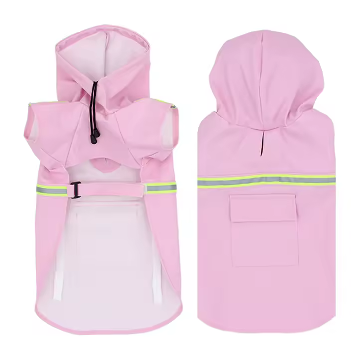 Chubasquero impermeable para perros grandes, ropa reflectante a prueba de viento, con capucha, para cachorros - 1