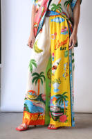 Conjunto informal de pantalones de pierna ancha con bolsillo y cintura elástica estampada para mujer, nueva moda 2025 - details 2