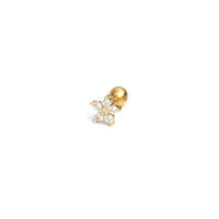 Pendiente de tuerca de cristal para cartílago, Piercing de oreja Tragus Helix, parte superior, Labret, joyería para el cuerpo, Flor de Oro rosa, nuevo, 2 piezas, 2023 - details 8
