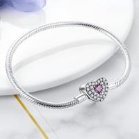 Pulsera de plata de ley 925 con forma de corazón y mariposa para mujer, brazalete de cadena de seguridad, compatible con abalorios originales, joyería - details 38