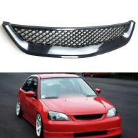 Rejilla de malla para capó de motor delantero, parachoques negro brillante, parrilla de carreras para Honda Civic JDM tipo R 2001-2003 2DR/4DR EM/ES - details 0
