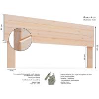 Gabo de Madera Rústico Vintage para Cama (145 x 44 cms.) Estilo Nórdico Crudo sin Pintar - details 58