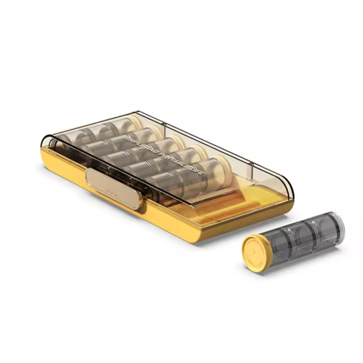 Mini pastillero semanal, caja organizadora reutilizable de 7 días y 21 rejillas, estuche de almacenamiento de vitaminas a prueba de polvo contra la humedad, pastillero diario para exteriores - 1