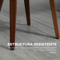 Juego de dos sillas de comedor modernas para cocina, con asiento tapizado de piel sintética y patas de madera, ideal para sala de estar y dormitorio - details 6