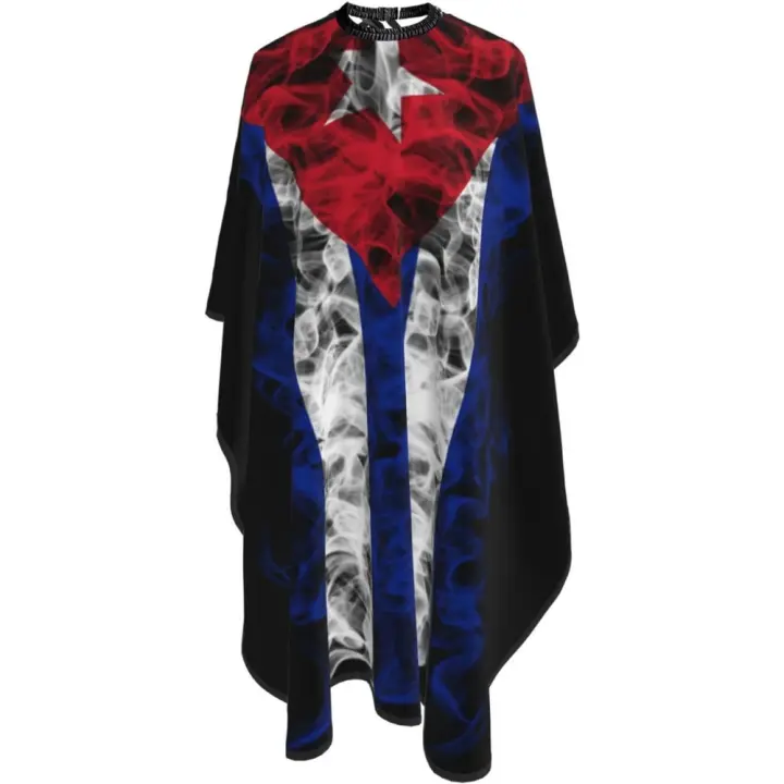 Capa de peluquero con bandera cubana de Cuba - Capa de corte de pelo impermeable para peluquería profesional con cierre a presión ajustable - Delantal de corte de pelo para estilista y uso doméstico - 55''X66'' - 1