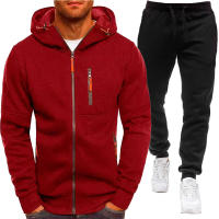 Conjunto de ropa deportiva para hombre, chaqueta de manga larga, pantalones con capucha, cárdigan estampado informal, Otoño, 2 piezas - details 8