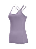 Camiseta morada sin mangas con tirantes y sujetador extraíble incorporado para mujer - details 5