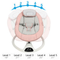 Mecedora eléctrica para bebé, soporte de aluminio con Bluetooth, versión táctil rosa, Control remoto, 220v - details 0