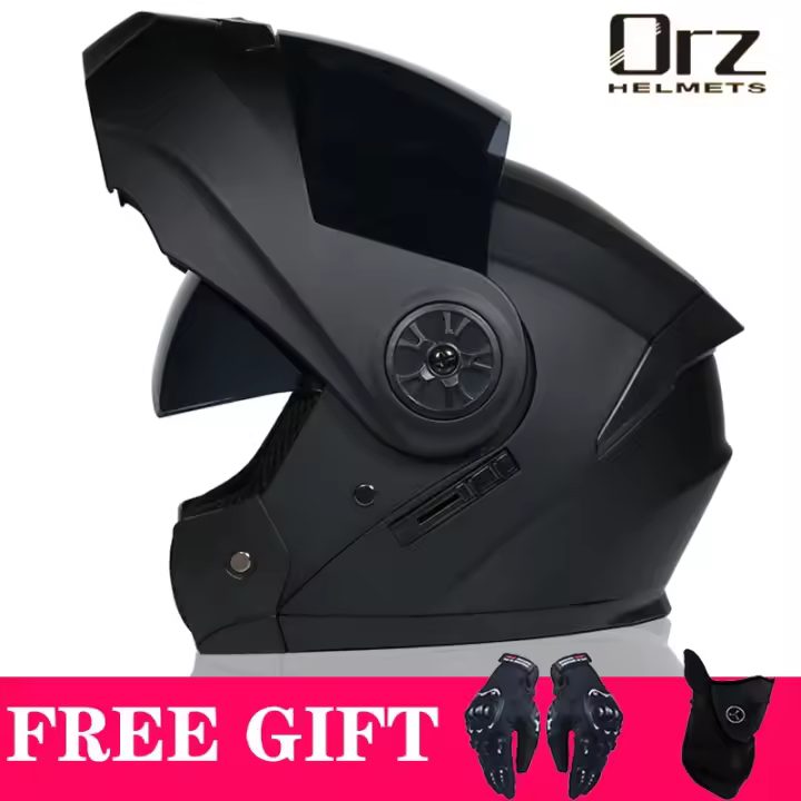 Casco Modular de seguridad para motocicleta, visera Interior de doble lente, aprobado por DOT - 1