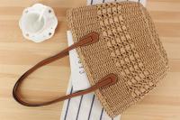 Bolso de viaje de verano, bolsa tejida de gran capacidad para viaje francés, hierba, vacaciones, Playa - details 5