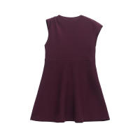 Vestidos cortos de punto estilo patinadora para mujer, cuello redondo, manga asimétrica con pliegues, línea A, primavera 2025 - details 1