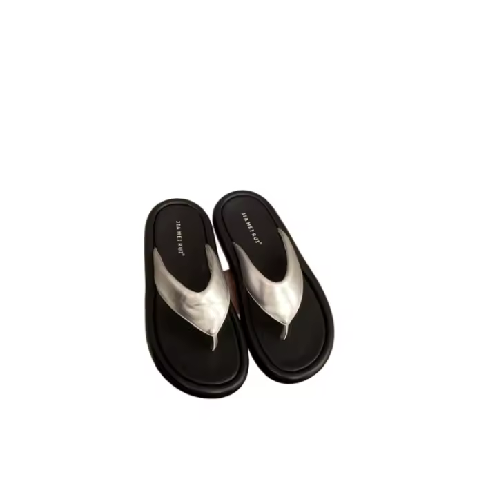 Chanclas de suela gruesa, zapatos de mujer, desgaste 2025, nuevo verano, sandalias de suela blanda, sandalias de playa - 1