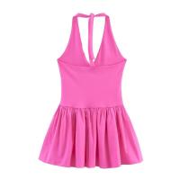 BUNO-vestido empalmado con cuello colgante para mujer, Color sólido, decoración sin espalda, primavera/novedad de verano, ropa para mujer - details 7