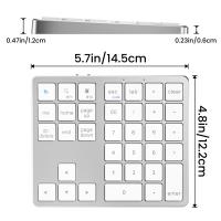 Teclado numérico inalámbrico ultradelgado con Bluetooth, 2,4G, recargable por USB, para IOS y Android, ventana blanca - details 5