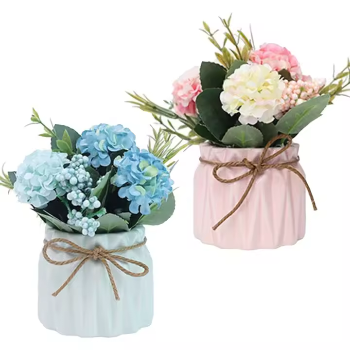 Ramas de Hortensias Artificiales 2 Piezas Decorativas para Hogar, Oficina, Jardín Balcón, Boda - 1