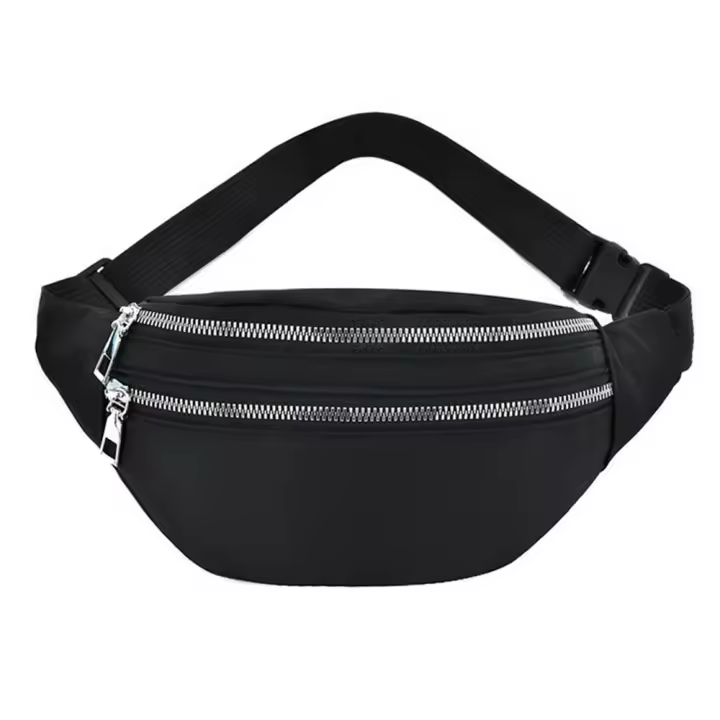 Riñonera cruzada de viaje para hombre y mujer, bolsa con cremallera para el pecho, riñonera deportiva - 1