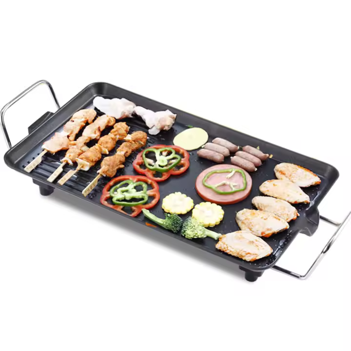 Parrilla de barbacoa de 1350W y 220V, 5 tipos de Control de temperatura ajustable, recubrimiento antiadherente - 1