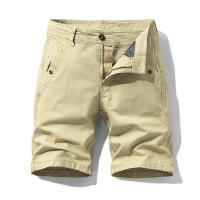 Novedad de verano, pantalones cortos Cargo 100% de algodón para hombre, moda de Color sólido, múltiples bolsillos, pantalones cortos holgados informales de marca para hombre - details 6