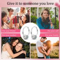 Pendientes de aro de Plata de Ley 925 para mujer, aretes redondos de circonita verde, regalos de joyería - details 4