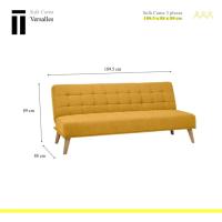 Sofá Cama Versalles con Apertura Clic-Clac Elegante y Cómodo Diseño Capitoné en Color Mascavo - details 6